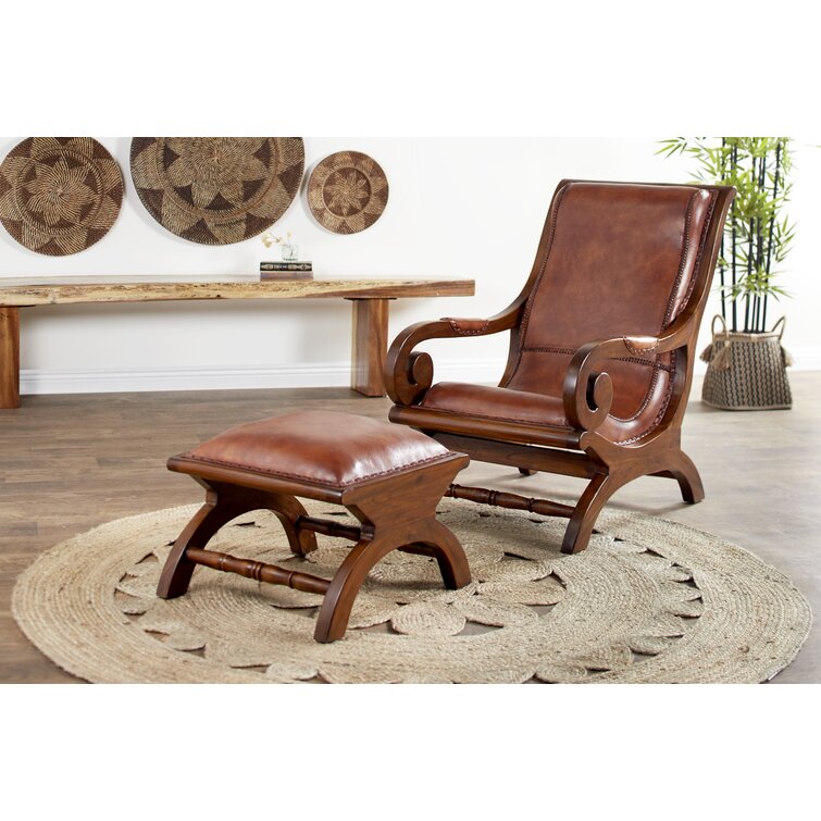 Wayfair leather 2024 chair and ottoman